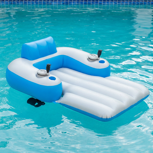GlideFloat motorized pool lounger in blue